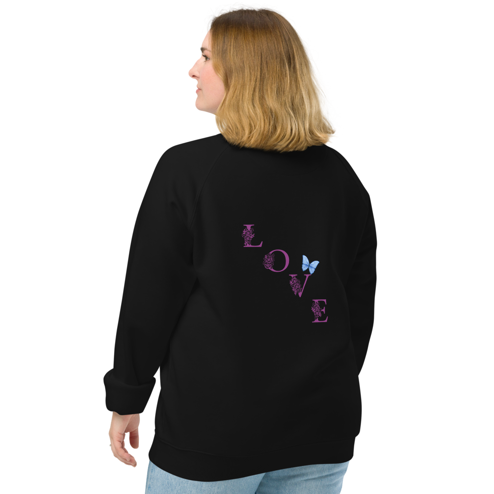 Eye Love Unisex Organic Raglan Sweatshirt