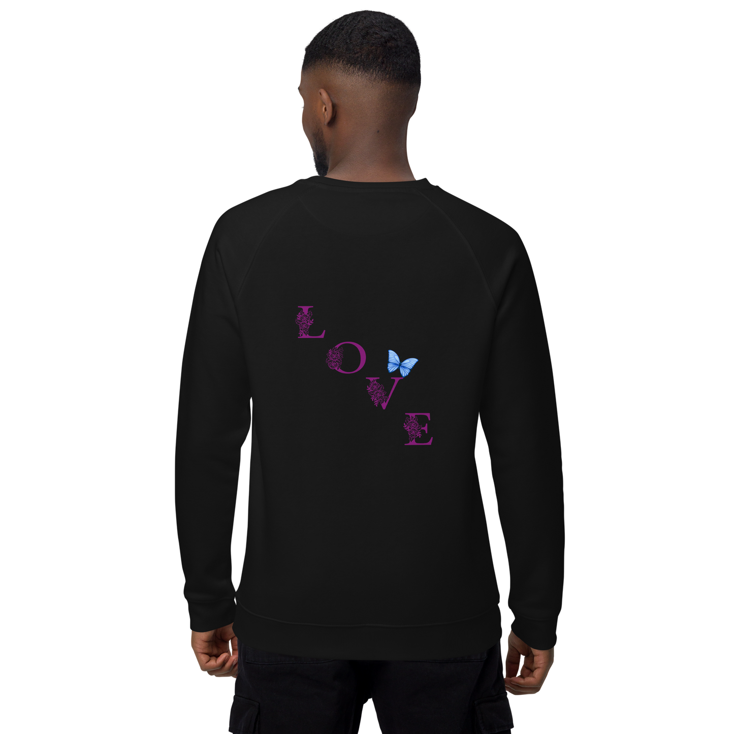 Eye Love Unisex Organic Raglan Sweatshirt