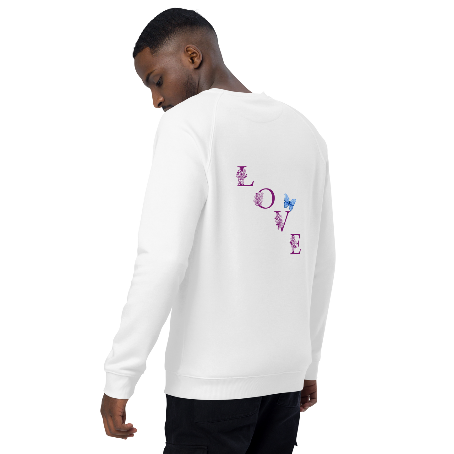 Eye Love Unisex Organic Raglan Sweatshirt